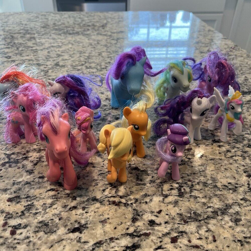 Vintage 90s Y2K Lot Of 12 My Little Pony Figures Colorful Hair Rare